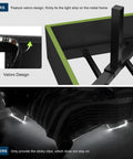 Queen Size Floating Bed Frame With Ambient Led Lights And Fast Charge Port, Velcro design for secure light strip attachment.