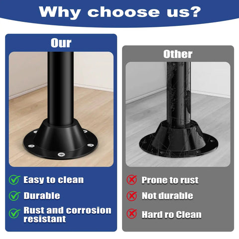 Heavy Duty Aluminum RV Table Base Mount And Camper Table Legs With Tool Free Height Adjustment Rust Proof comparison image.