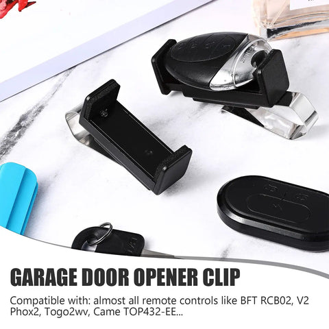 Universal Car Garage Remote Visor Clip Holder For 1.7 To 2.8 Inch Remotes, Adjustable Gate Clicker Clip, remote controls visible