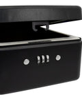 Sturdy Steel Safe Box With 3 Digit Combination Lock And Security Cable Black Compact 20 x 15 x 6 Cm Perfect For On The Go Or Home Use Durable Metal