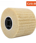 Heavy Duty 120mm Nylon Wire Polishing Wheel With 100x19mm Burnishing Drum Brush To Polish Metal Like Stainless Steel Aluminum And Iron For Gritty Grinding And Super Smooth Mirror Finish Looks, grit 46 detailed view.