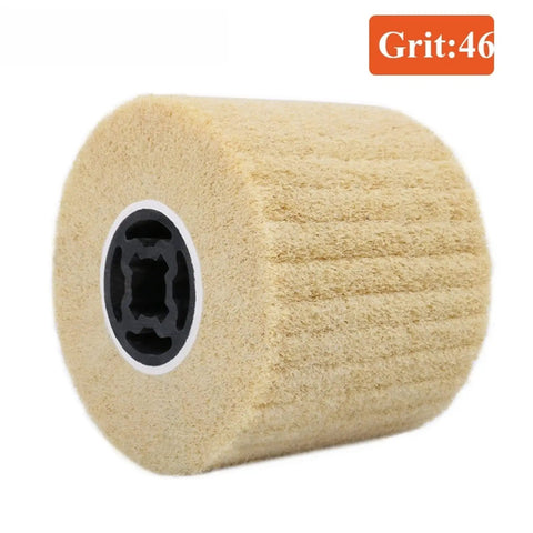 Heavy Duty 120mm Nylon Wire Polishing Wheel With 100x19mm Burnishing Drum Brush To Polish Metal Like Stainless Steel Aluminum And Iron For Gritty Grinding And Super Smooth Mirror Finish Looks, grit 46 detailed view.