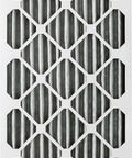MERV 12 Pleated Furnace Air Filter With Activated Carbon For Odor Control, 20x25x2 inches, close-up of filter grid