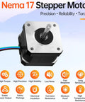 Three Pack Nema 17 Stepper Motors For DIY CNC And 3D Printer Projects Beefy Torque showcased with features like high torque
