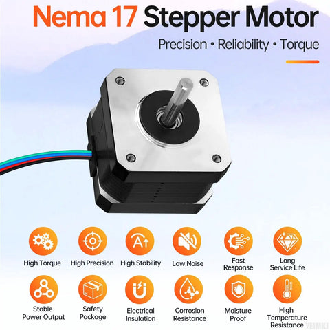 Three Pack Nema 17 Stepper Motors For DIY CNC And 3D Printer Projects Beefy Torque showcased with features like high torque