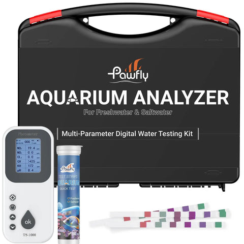 6 In 1 Digital Aquarium Water Test Kit With 50 Strips For Fresh And Saltwater Tanks Fast And Accurate PH Nitrate Nitrite Chlorine
