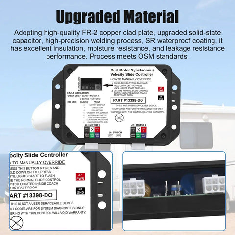 13398 D0 Dual Motor Synchronous Velocity Slide Controller Replacement with upgraded material specs and installation guide