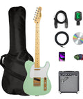 Affinity Telecaster Surf Green Dope Gear Bundle With Frontman 10G Amp Gig Bag Tuner Instrument Cable Strap Picks And Instructional DVD