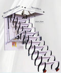 Fully Automatic Electric Telescopic Ladder With Remote Control Titanium Magnesium Alloy Folding Step Rig Support One Thousand One Hundred Two Pounds showing retractable steps and frame.