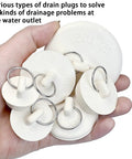 Six Slick Rubber Sink Drain Plug With Quick Pull Grip Ring Brings Six Breezy Universal Sizes to Fit kitchen and bathroom drainage.