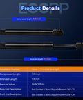 Heavy Duty Front Hood Lift Supports For Ford Explorer And Mercury Mountaineer 1996 To 2001 dimensions 7.72 inch compressed 9.8 inch extended