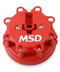 Distributor Cap And Rotor Kit Red For High Performance Ignition System Upgrade Low Resistance Brass Contacts Resists Carbon Tracking Street Ready Replacement Part For Reliable Spark And Maximum Voltage Transfer, red MSD cap