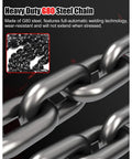Close-up of Heavy Duty G80 Steel Chain, showcasing durable links for Kick Butt Heavy Duty Chain Lifting Sling 4 Leg 3 Ton 6614 Lbs Capacity.