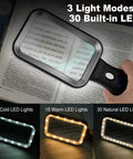 10X Lighted Magnifier With Rechargeable Battery, 3 Color Modes, Handy Rectangular Lens For Seniors And Low Vision, Great For Reading Fine Print, Jewelry, Crafts, Inspections, And Close Work with three LED light options