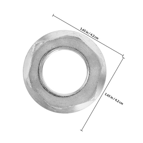 Stainless Steel Washing Machine Hub Nut Replacement Kit showing 1.65 inch diameter, heavy duty and leak proof for floors