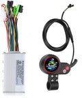 No Fuss 36V And 48V 350W Brushless Dc Motor Controller With Bright LCD Screen for electric bicycles, includes wires and display.