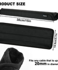 Tough EV Charger Cable Guard Sleeve With Quick Hook And Loop Wrap fits cables up to 20mm, showing 15in size dimensions.