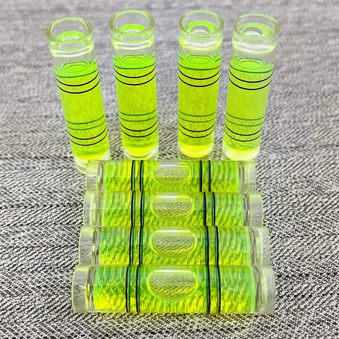 Hella Compact 8 Pack Mini Cylindrical Bubble Spirit Levels 9.5x40mm Straight Shot Layout Tools With Crisp Yellow Vials Super Easy To Read Pocket Size Measuring Gauge For Top Shelf DIY Projects