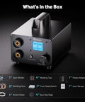 Battery Powered Spot Welder With Upgraded LCD Screen 80 Gear Adjustable Output box contents including welding accessories