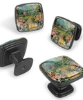 Four Pack Square Cabinet Knobs For Kitchen And Bath Spring Flowers Chicks Fence Style Easy Install Drawer Pulls