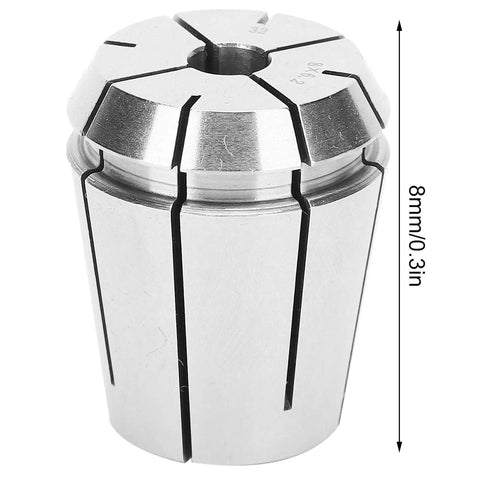 Premium High Speed Steel Milling Lathe Collet With Automatic Release So End Mills Stay Loose Hella Smooth Action For Cnc Engraving And Precision Industrial Machining 8 X 6. 2 Mm, detailed view of 8mm collet.