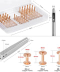 Copper Rivets And Burrs Leather Working Kit With 80 Pieces 4mm Copper Shank Includes 2 In 1 Setter for DIY projects