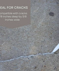 Concrete Crack Repair Tube Liquid Filler For Driveways And Patios Ready To Use Cement With Strong Adhesion Flexible Cure Dries Fast In About 60 Minutes Indoor And Outdoor Gray 10 Ounce being applied to a cracked surface