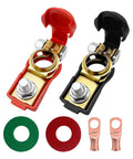 Go To Universal Negative And Positive Car Battery Terminal Kit with copper cable ends, red, black clamps, adapters, washers