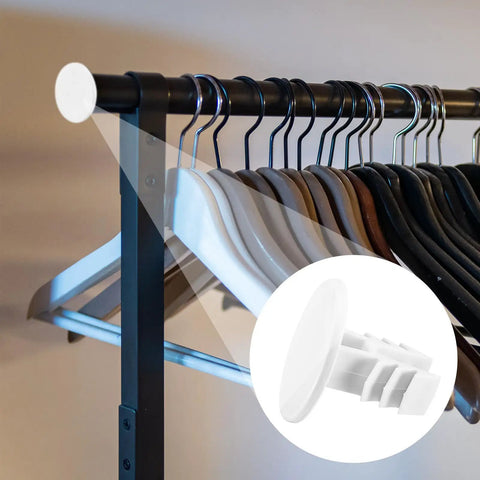 10 Piece Plastic Closet Rod End Caps Set For Standard 1 To 1.5 Inch Rods Sealing Plugs And End Brackets White Wear Resistant Durable Plastic For Easy Wardrobe Finishing on closet rod