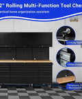 72 Inch Rolling Tool Chest With 3 Upper Cabinets And 15 Drawers, Pegboard, Large Mobile Toolbox On Wheels For Garage Workshop