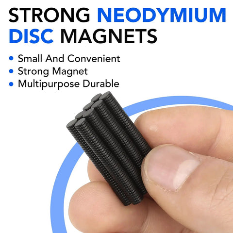 Tiny But Mighty Black Rare Earth Magnets Set With 400 Pieces In 3 Sizes For Crafts Fridge Notes Miniatures Office Organization Kitchen Cabinets Diy Projects held in hand