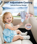 Portable Misting Stroller Fan With Spray Cooling For Travel Outdoor Use 4 Speed Quiet Rechargeable Baby Fan For Car Seat