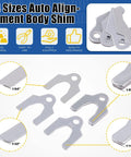 Universal Body Shim Kit 144 Pcs Set For Auto Alignment And Camber Adjustments Includes 1/16 Inch 1/64 Inch 1/32 Inch And 1/8 Inch Shims