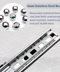 Soft Close Drawer Slides Heavy Duty 76mm Rails For Pull Out Shelves And Cabinets showing stainless steel bearings detail