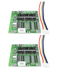 Heavy Duty 2 Pack 4S 30A BMS Protection Board For 14.8V 18650 Lithium Ion Cells featuring circuit layout and wiring.