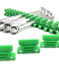 Space Saving 42 Wrench Organizer Set With Infinitely Adjustable Dividers For Upright Or Flat Wrench Storage Also Holds Screwdrivers Pliers Extensions And More Tools In A Durable Green Finish