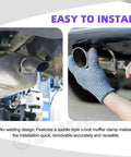 Exhaust U Clamp Kit 2 Pieces 1.3 Inch Stainless Steel U-Bolt Clamps installed on exhaust system showing easy installation