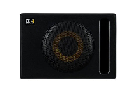 Front view of the Eight Inch S8 Four Generation Four Powered Studio Subwoofer with a 109 Watt Class D Amp delivers bass to 30Hz max SPL 112 dB.