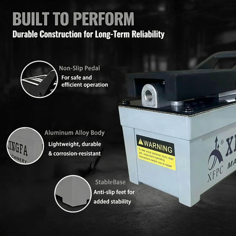 Heavy Duty Air Hydraulic Pump 10000 Psi 1.7L Reservoir With 3 8 Inch Oil Outlet Built Like A Tank From Commercial Aluminum For Serious Garage Grind And Big Load Power
