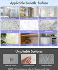 Surfaces suitable and unsuitable for Heavy Duty No Drill Adhesive Hooks Set 3 Pound Capacity Damage Free White 6 Pack.