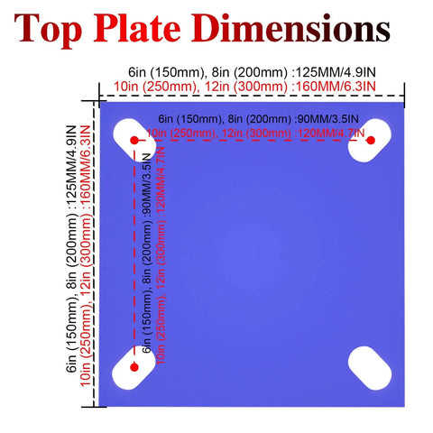 Top plate dimensions for Heavy Duty Industrial Swivel Casters With Solid Natural Rubber Wheels support heavy loads.