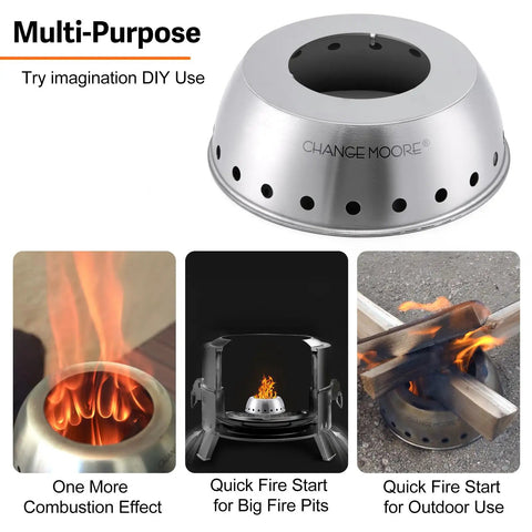 Smokeless 7 Inch Tabletop Fire Pit Cap With Second Combustion For Hotter Cleaner Fire Compatible with Solo Stove Mesa XL