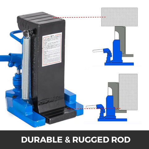 Heavy Duty Air Hydraulic Toe Lift Jack with durable rod for hassle-free lifting and smooth operation in auto repairs.
