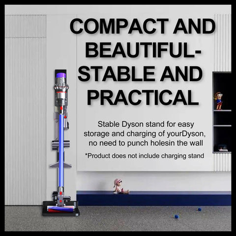 Cordless Vacuum Stand And Docking Station For Dyson V6 V7 V8 V10 V11 V15 SV18 SV21 Wall Mount Rack beside text display