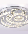 12 Inch Modern Crystal Chandelier Flush Mount Ceiling Light With Remote Control Dimmable LED Fixture for Bedroom
