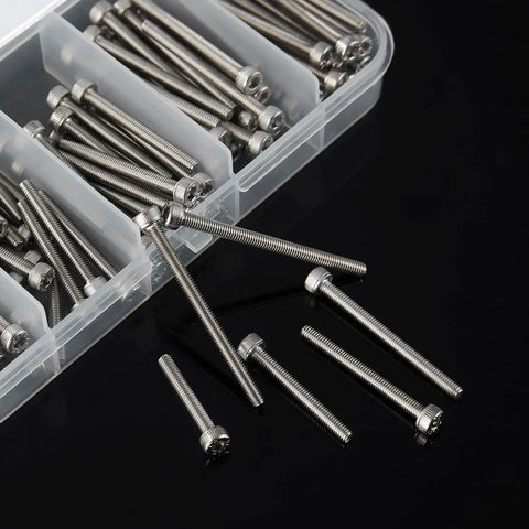 Assortment Kit Of M3 Socket Head Cap Screws 20mm To 40mm 100Pcs Stainless Steel 304 Fully Threaded Bright Finish Metric Allen Hex Drive Bolts