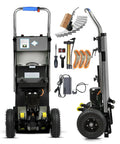Heavy Duty Electric Stair Climbing Dolly Hand Truck With Smart Motors For Easy Moving, Telescopic Handle And 900 Lb Capacity To Haul Gear Smoothly Up Any Step Without Breaking A Sweat In Black with included tools.