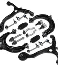 Complete Front Suspension Control Arm Kit With Ball Joints Tie Rods And Sway Links Fits Honda Civic Odyssey Accord 16 Piece Set For Smooth Rides And Tight Handling, black steel parts