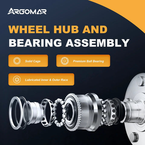 Exploded view of Two Piece Front Wheel Hub And Bearing Assembly Set 513296 Direct Fit For Infiniti and Nissan models, showing components.