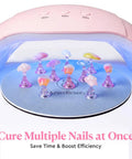 Magnetic Nail Stand Set For Press Ons Acrylic Nail Holder And Display Kit With Round Metal Base 10 Magnetic Holders 200 Double Sided Sticky Tabs Perfect DIY Nail Art Practice And Salon Display under UV lamp.